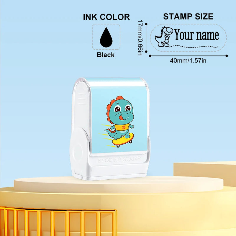 Customized kids name stamp personalized waterproof stamp for school uniform dresses logo shose tags  personalized ink pad stamps