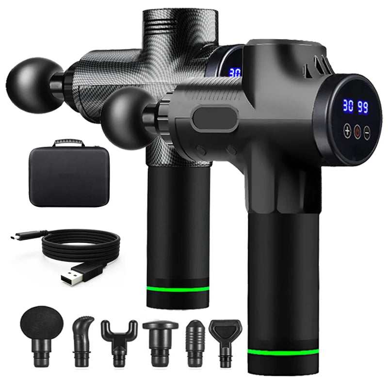 30 Level Massage Gun Fascia Deep Muscle Relax Body Neck Massager Electric Fitness Equipment Noise Reduction Male Female