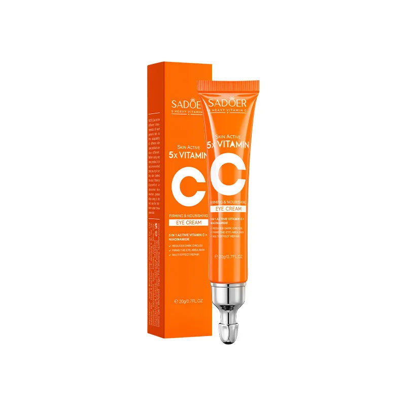 SADOER Vitamin C Eye Cream – Anti-Dark Circles, Puffiness Reduction, Moisturizing & Brightening Eye Care