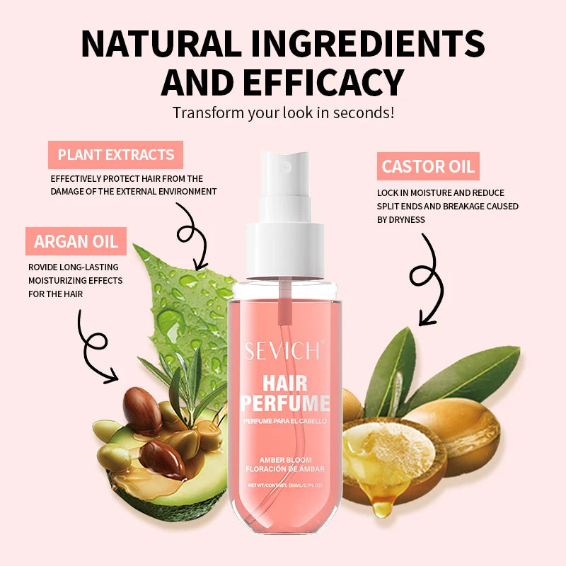 Sevich Hair Perfume Mist 80ml Long-Lasting Hair Strand Fragrance Agent Floral Notes Hair-Use Fragrance Mist Scented Hair Product