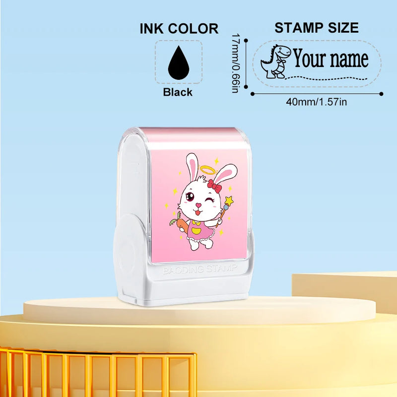 Customized kids name stamp personalized waterproof stamp for school uniform dresses logo shose tags  personalized ink pad stamps