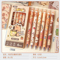 6Pcs/Box Kawaii Cartoon Panda Capybara Blue Ink Erasable Gel Pen Side Press ST Crystal Blue Pens School Office Writing Supplies